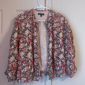 NWOT ZARA Floral Bomber Jacket